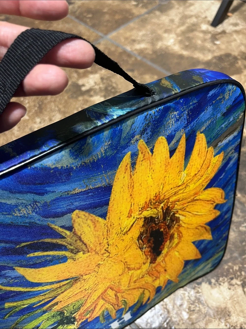 Sunflower Cushion Cover - Blue & Yellow